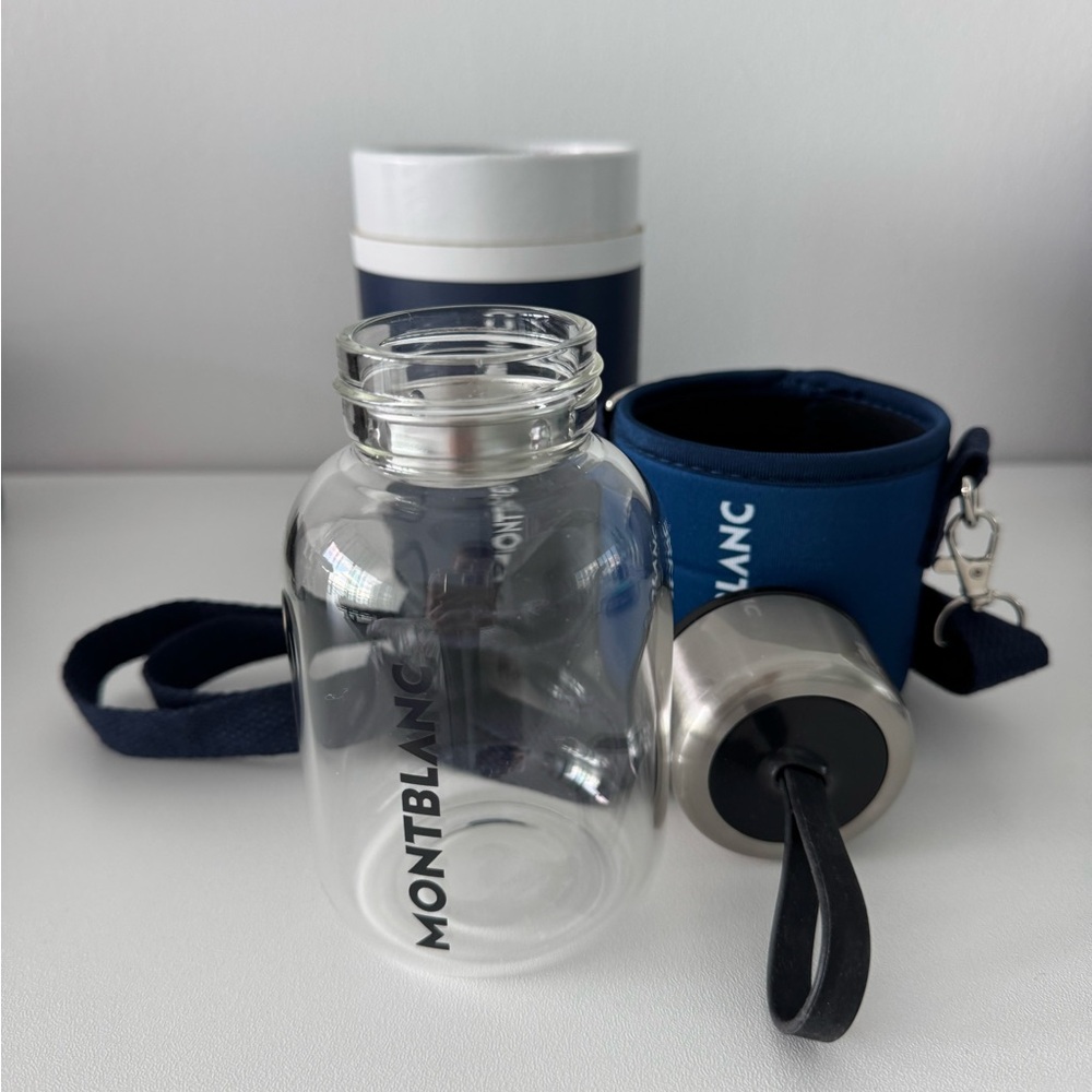 Montblanc Glass Bottle with Blue Sleeve